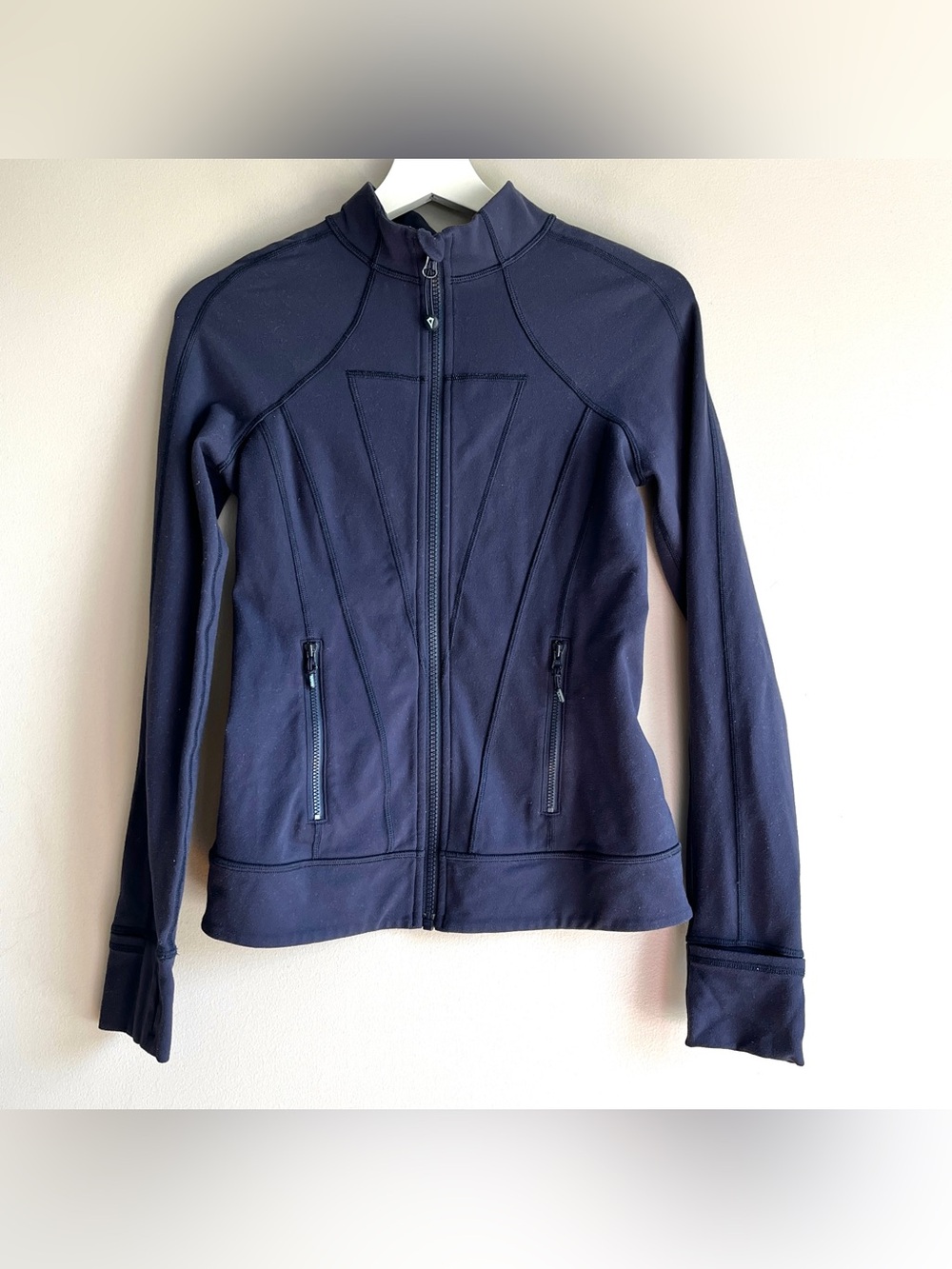 Ivivva perfect your practice jacket 14 girls Lululemon define blue track zip